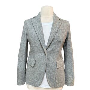 Gap Womens Grey One Button Wool Blend Blazer‎ Size 12